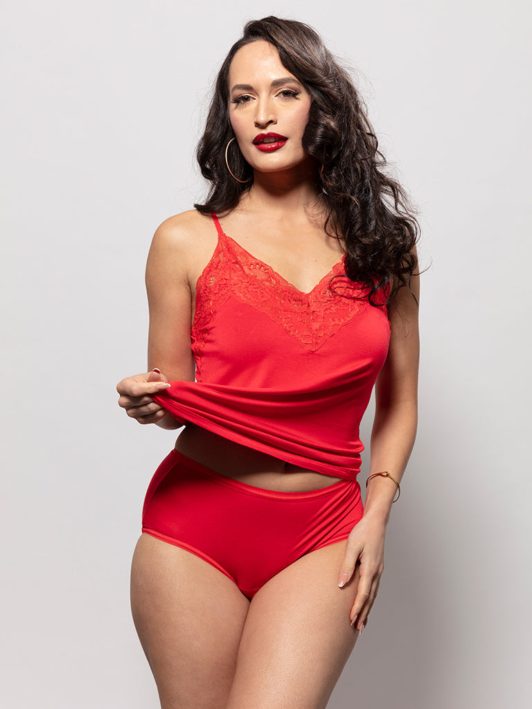 Bamboo Top Ella - Scarlet Bloom Gold