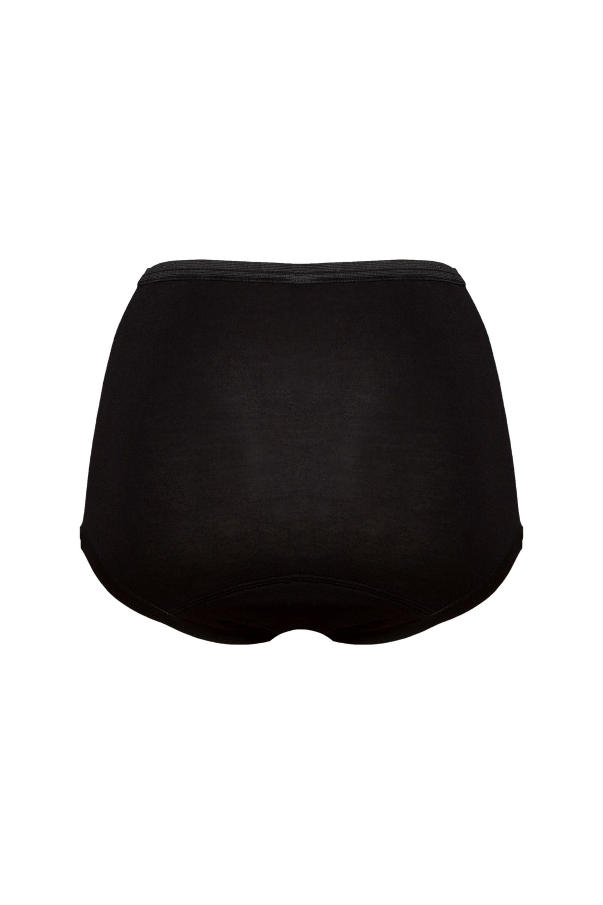 Bamboe taille slip Plus Gina in Mystic Black met 3-laags bescherming, achterkant