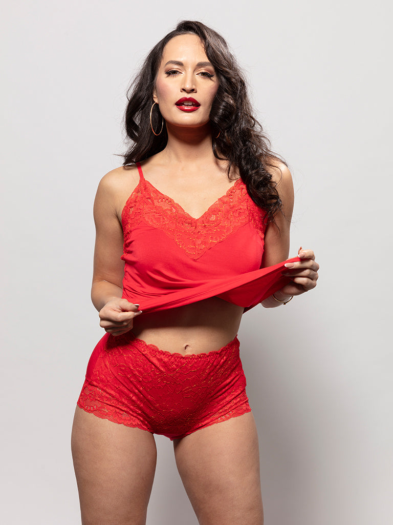 Bamboo Top Ella - Scarlet Bloom Gold