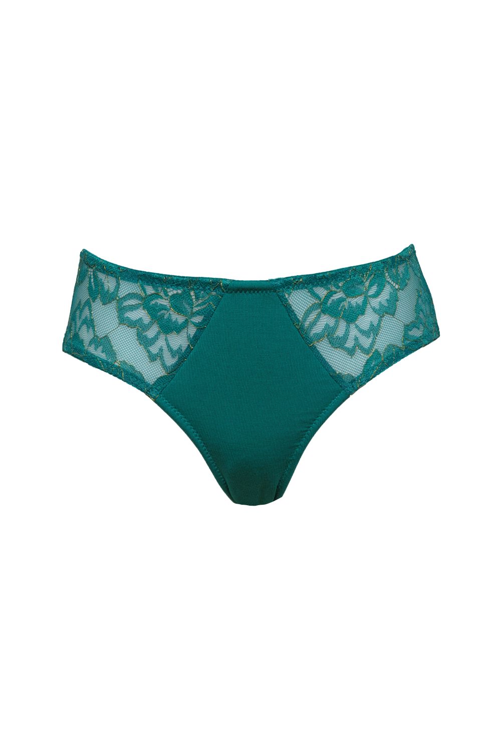 Bamboe basic slip Giulia in Ocean Green Gold met 3-laags bescherming, voorkant