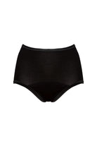 Bamboe taille slip Plus Gina in Mystic Black met 3-laags bescherming, voorkant